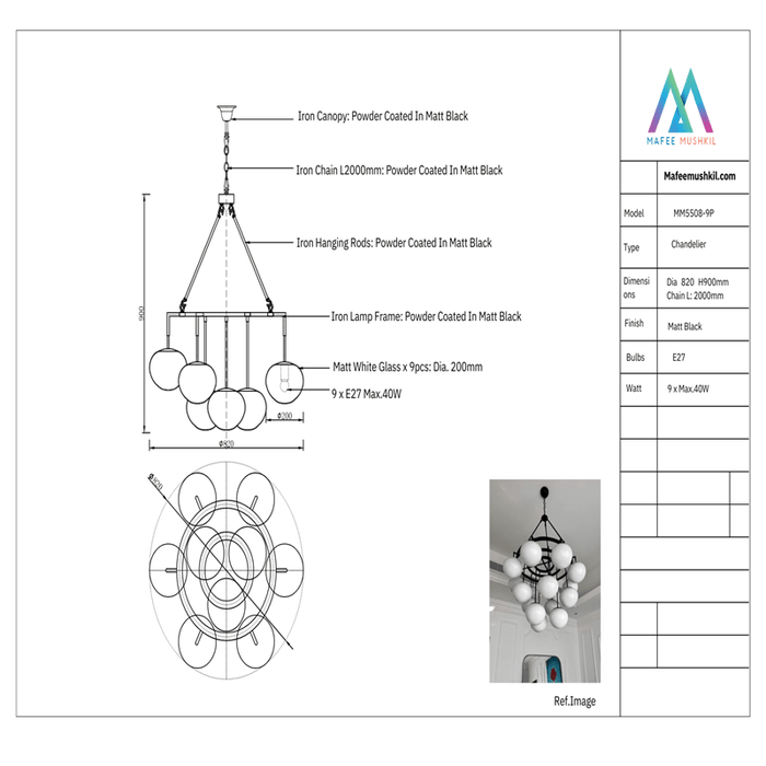 Barrett Black Chandelier