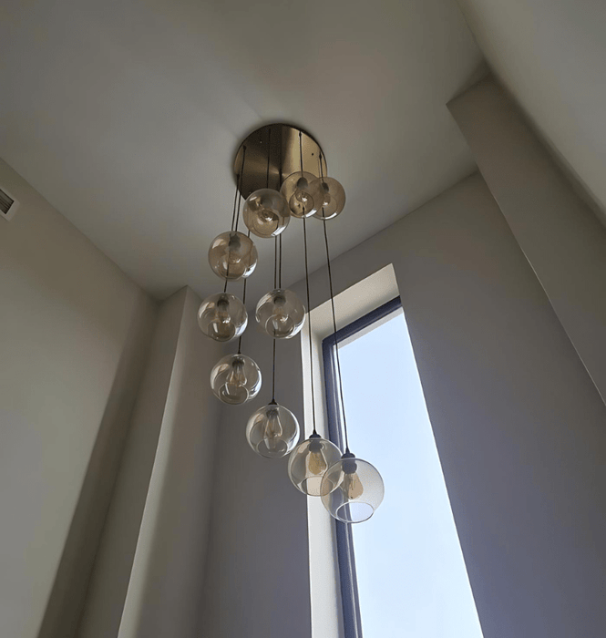 Glass Gold Multi Pendant Light