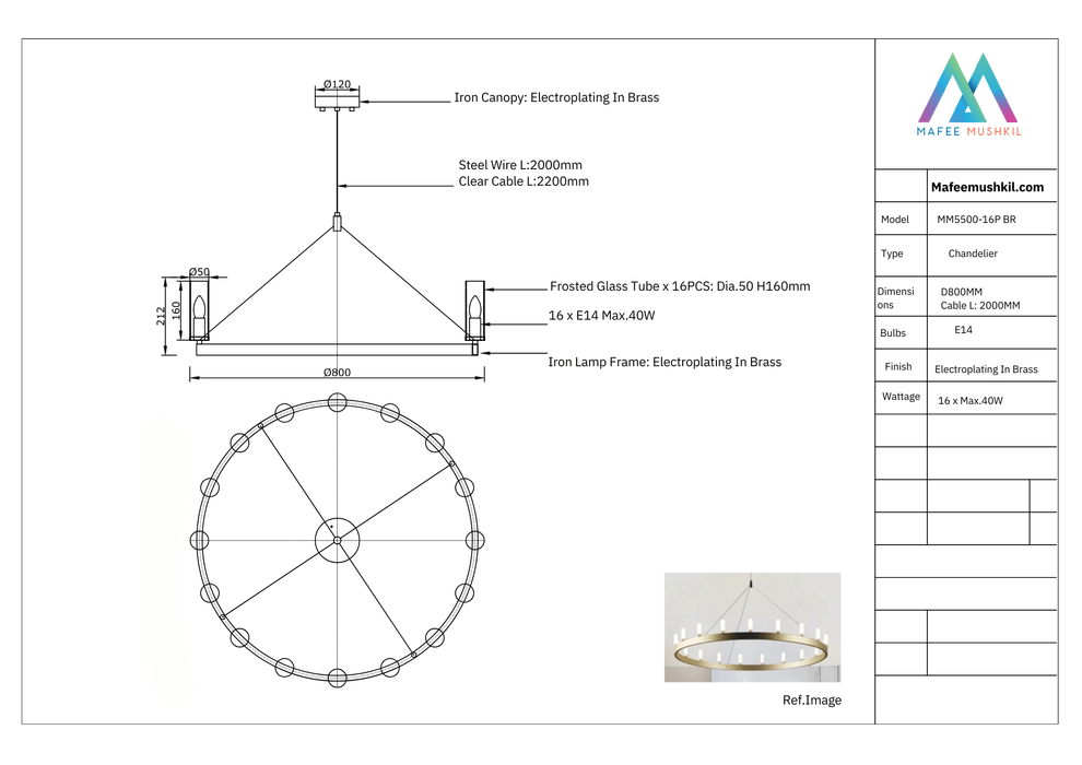 Heine gold pendant light