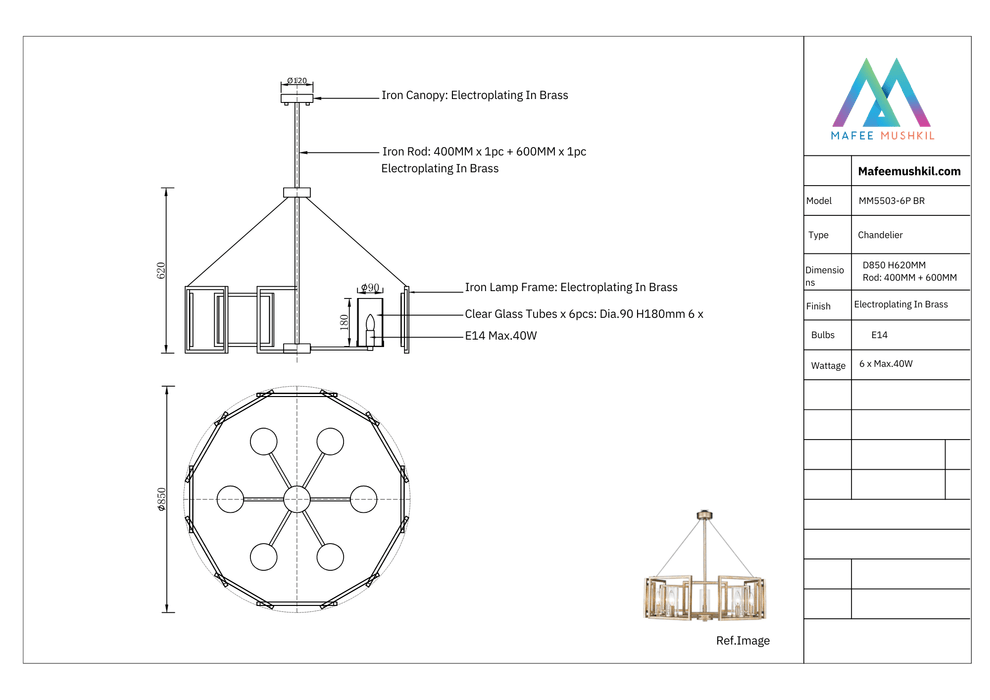 Maxwell Gold Chandelier